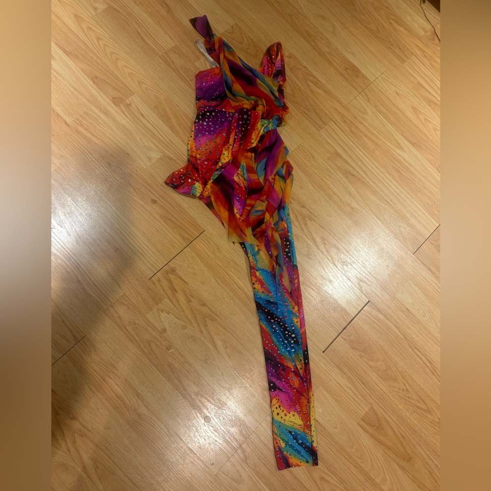 costume gallery large child rainbow one leg unitard